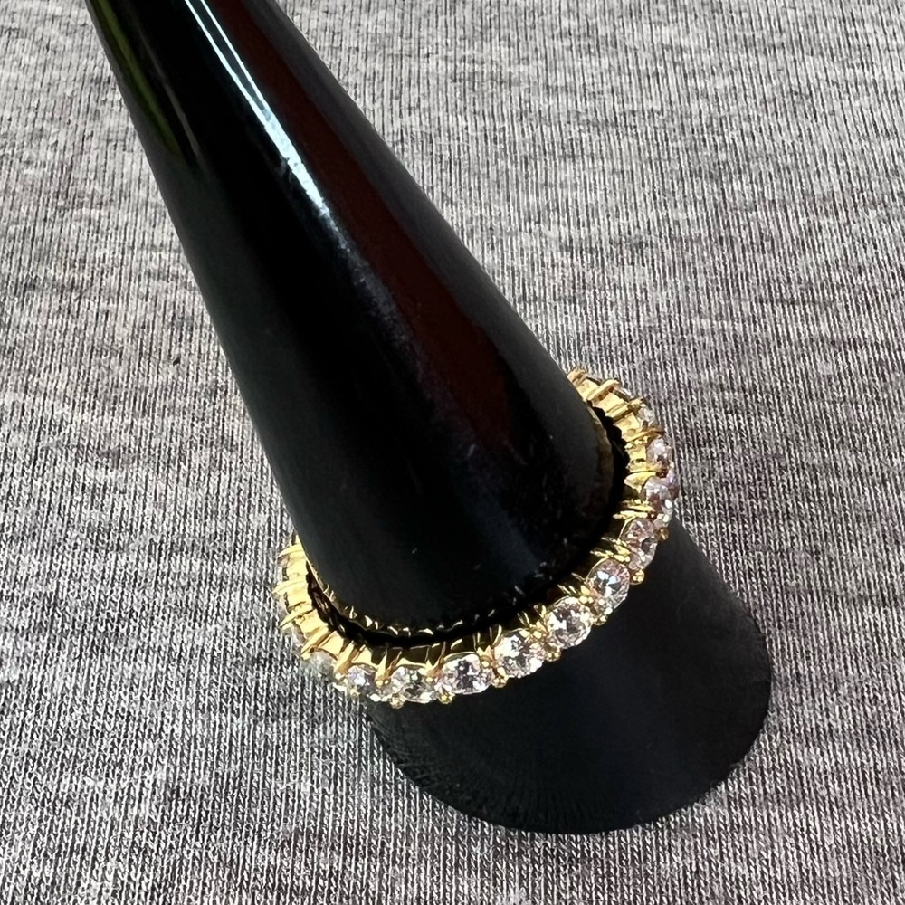 Epiphany Diamonique eternity band CZ 925 gold clad size 11 - Picture 3 of 7